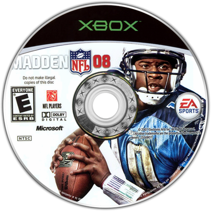 Madden NFL 2008 disc for Xbox (XBOX) video game