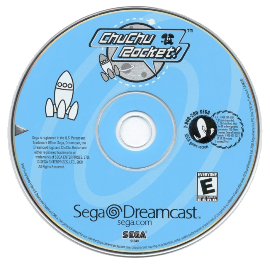 ChuChu Rocket Sega Dreamcast retro video game puzzle game disc
