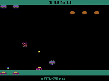 Spider Fighter retro Atari 2600 video game featuring space shooter action, alien spider combat, arcade gameplay and classic Atari console adventure gameplay