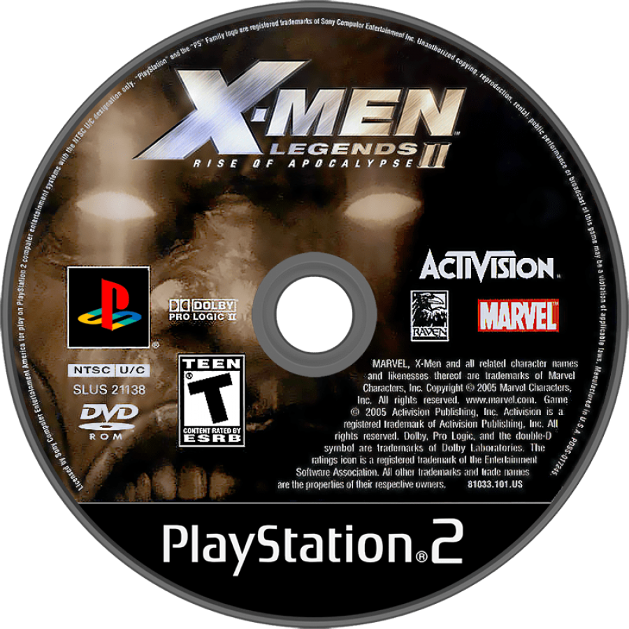 X-Men Legends II: Rise of Apocalypse – PlayStation 2 (PS2) video game disc, action RPG.