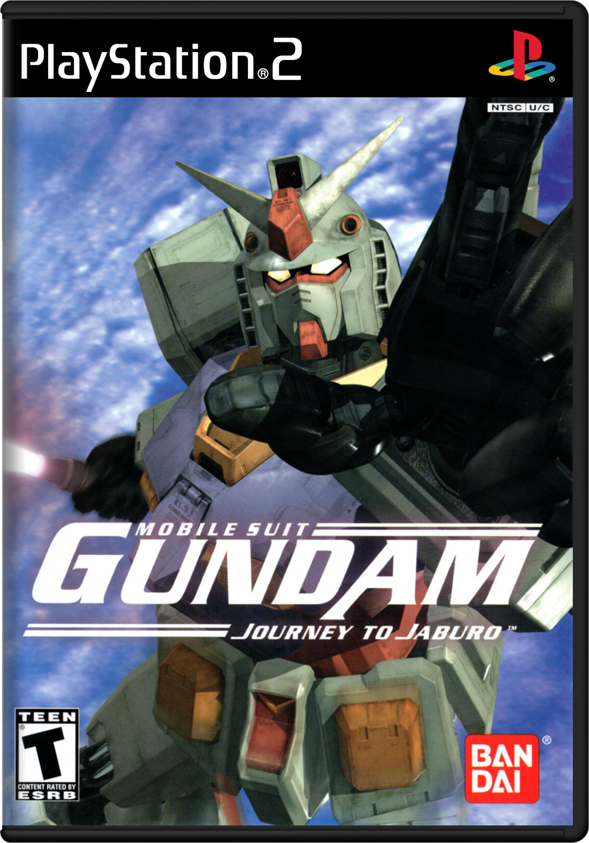 Retro Mobile Suit Gundam Journey to Jaburo PS2 inspired design featuring classic anime mech combat aesthetic vintage PlayStation 2 Earth Federation military campaign mobile suit battles ground warfare sci fi action cinematic Gundam storytelling nostalgic gameplay presentation- cover art