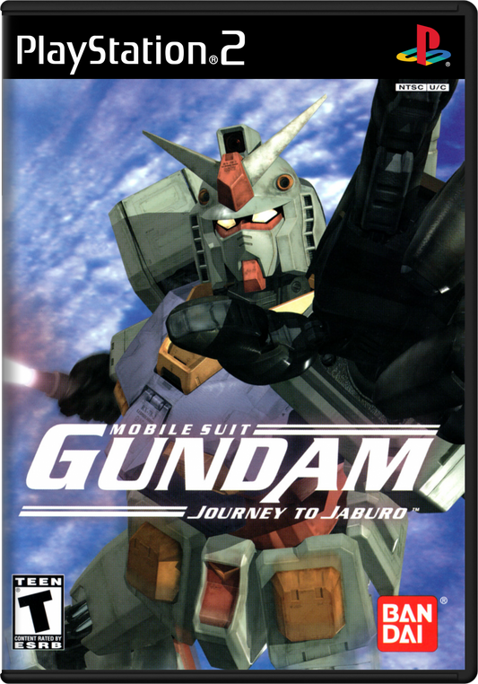 Retro Mobile Suit Gundam Journey to Jaburo PS2 inspired design featuring classic anime mech combat aesthetic vintage PlayStation 2 Earth Federation military campaign mobile suit battles ground warfare sci fi action cinematic Gundam storytelling nostalgic gameplay presentation- cover art