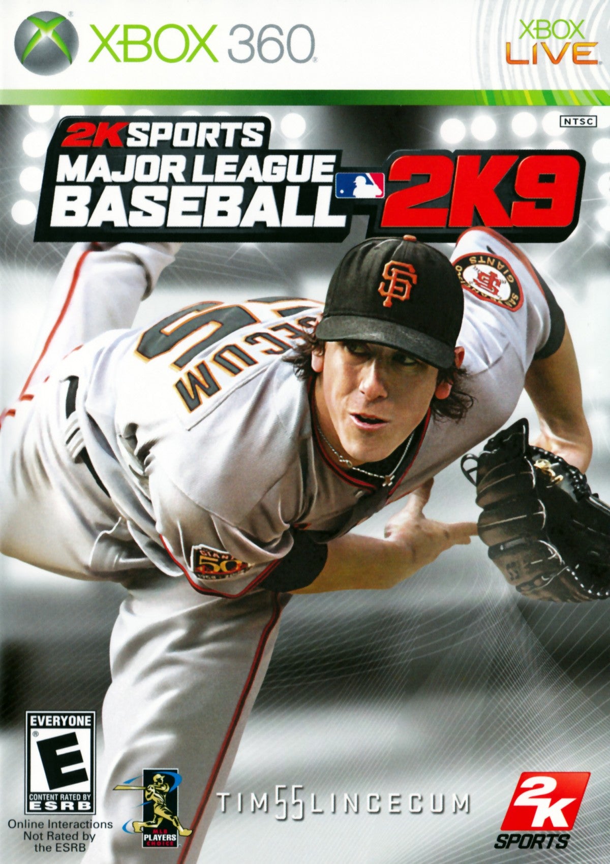 Major League Baseball 2K9 retro Xbox 360 video game featuring baseball simulation gameplay, realistic MLB action, multiplayer sports competition and classic Xbox 360 entertainment - cover art