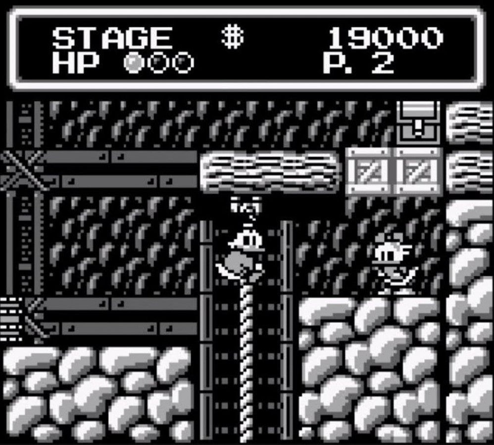 Duck Tales Game Boy Disney platformer action video game Scrooge McDuck treasure hunting pogo jump cane bounce Capcom NES port handheld retro classic 8-bit gameplay screenshot