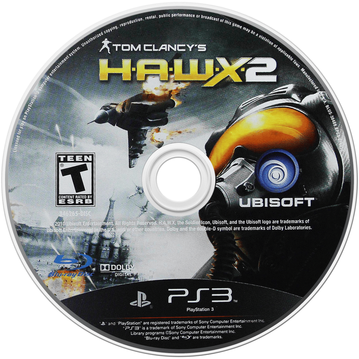 Tom Clancy's HAWX 2 PlayStation 3 PS3 retro video game military flight combat featuring fighter jet missions aerial dogfights strategic air operations realistic aircraft gameplay modern warfare action PlayStation 3 gaming experience collectible game collection appeal disc