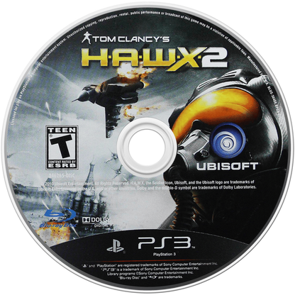 Tom Clancy's HAWX 2 PlayStation 3 PS3 retro video game military flight combat featuring fighter jet missions aerial dogfights strategic air operations realistic aircraft gameplay modern warfare action PlayStation 3 gaming experience collectible game collection appeal disc