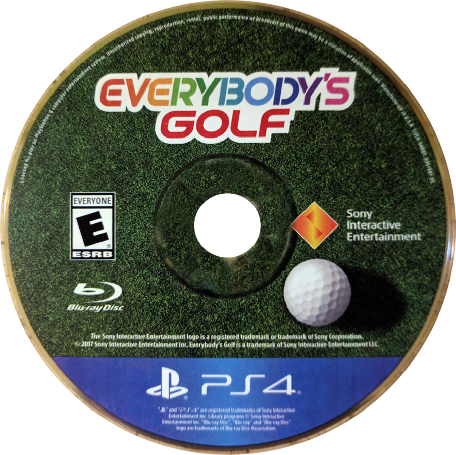Everybody's Golf PlayStation 4 PS4 arcade sports video game colorful characters beautiful courses deep character customization online multiplayer open courses disc art