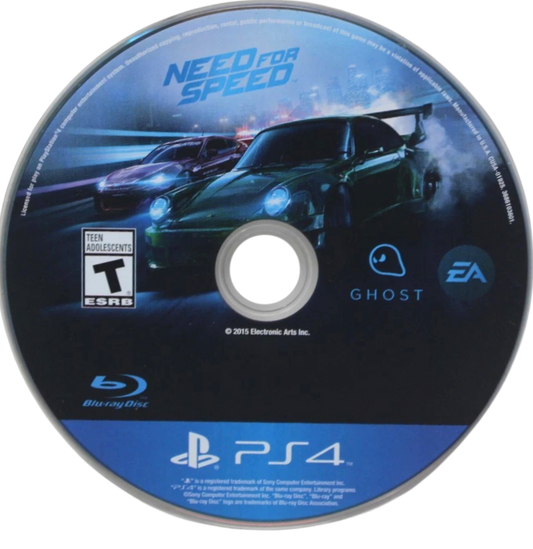 Need for Speed – PlayStation 4 (PS4) video game disc, arcade street racing game.