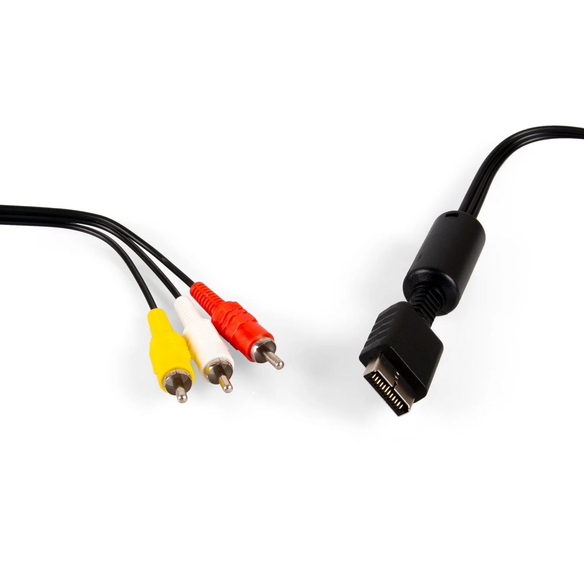 PS2 AV cable Sony PlayStation 2 composite audio video cable RCA yellow red white connectors TV hookup standard definition output retro gaming accessory PlayStation 2 connection cable audio video lead