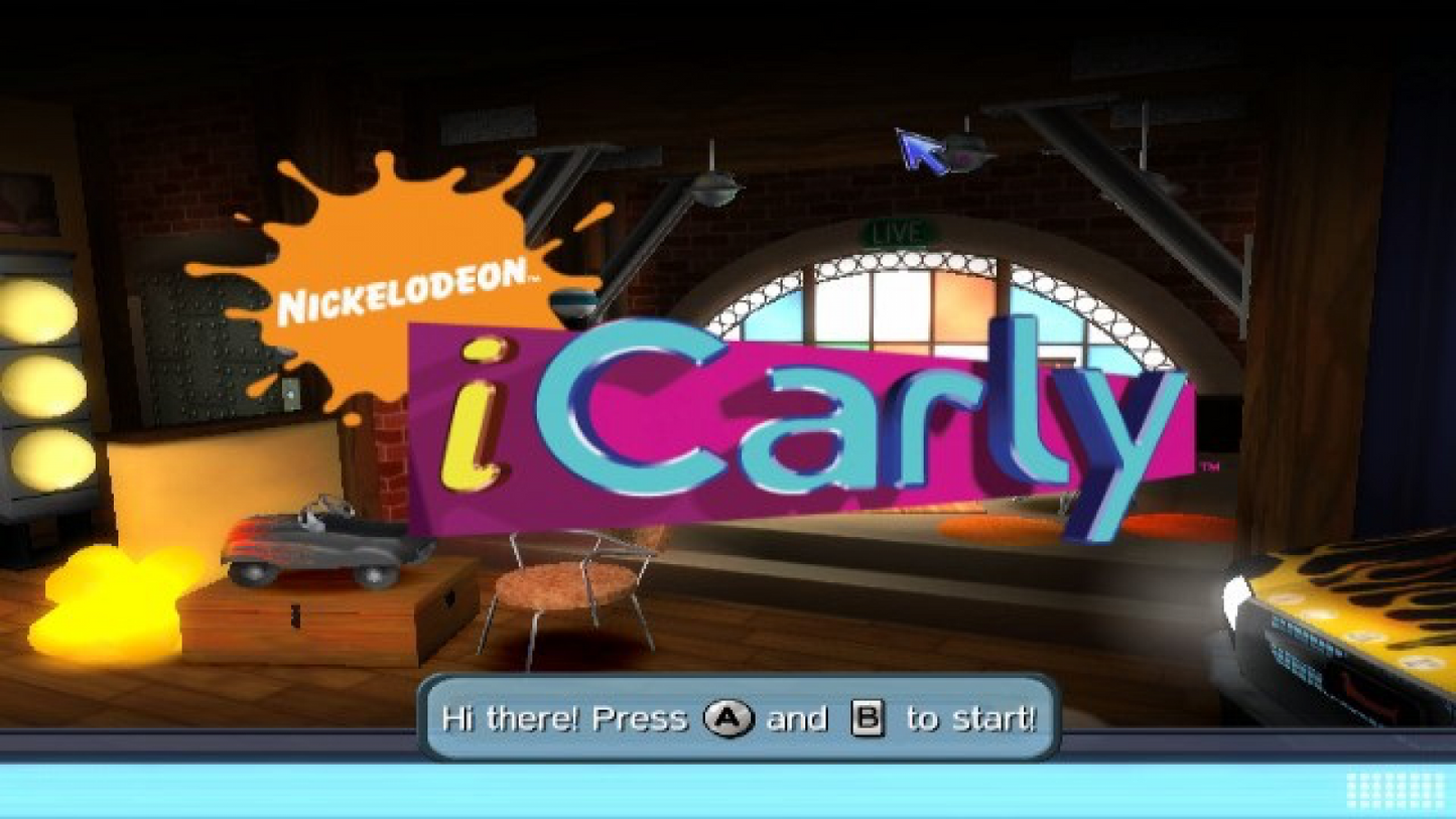 I Carly Nintendo Wii title page for fun mini-game baased retro video game 