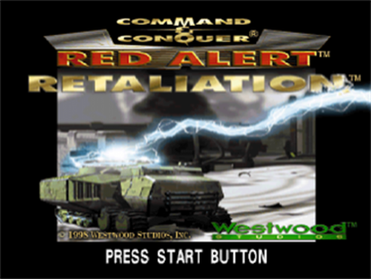 Command and Conquer: Red Alert - Retaliation home screen for PlayStation 1 (PS1) retro video game