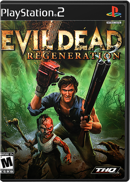 Evil Dead: Regeneration cover art for PlayStation 2 (PS2) horror-themed action-adventure hack-and-slash video game