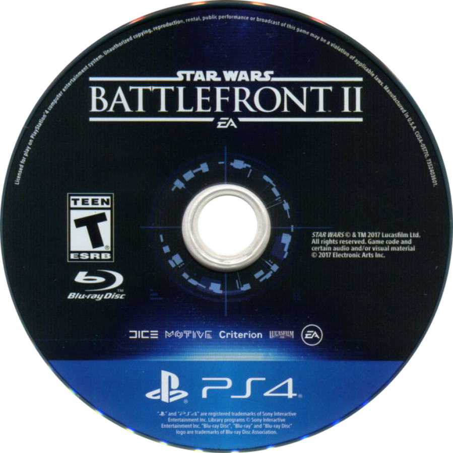 Star Wars: Battlefront II – PlayStation 4 (PS4) video game disc, third-person and first-person shooter