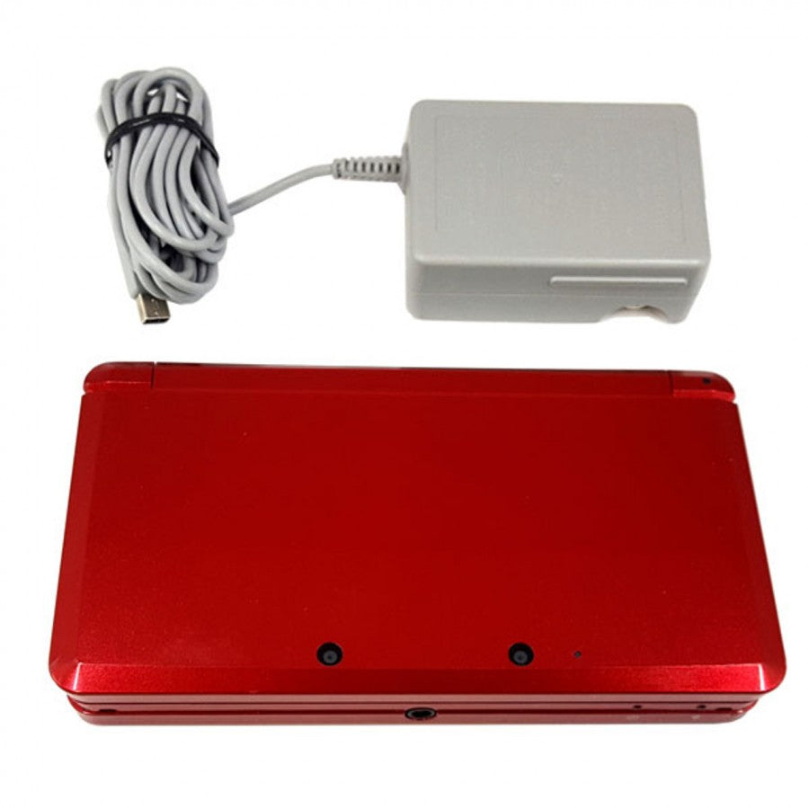 Original Nintendo 3DS System in Metallic Red featuring dual screens and unique 3D gameplay 