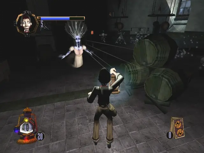 Disney's The Haunted Mansion PlayStation 2 PS2 for action adventure video game fans featuring spooky mansion exploration ghost hunting puzzle solving supernatural enemies atmospheric environments Disney inspired horror adventure mystical weapons cinematic gameplay collectible gaming appeal gameplay