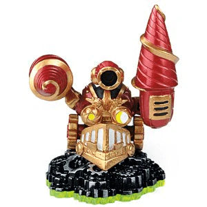 Drill Sergeant Skylanders Spyro's Adventure figure inspired design featuring collectible robotic warrior character aesthetic mechanical drill themed hero armored fantasy design elemental powers colorful action adventure gaming collectible presentation
