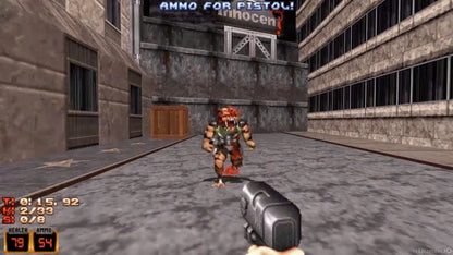 Duke Nukem 3D for Sega Saturn featuring classic retro first-person shooter action in a sci-fi setting gameplay