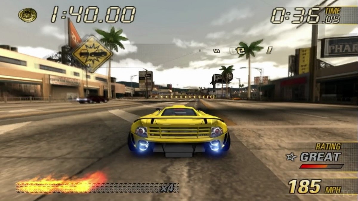 Burnout Revenge Greatest Hits for PlayStation 2 with high-speed racing and vehicular crash action gameplay