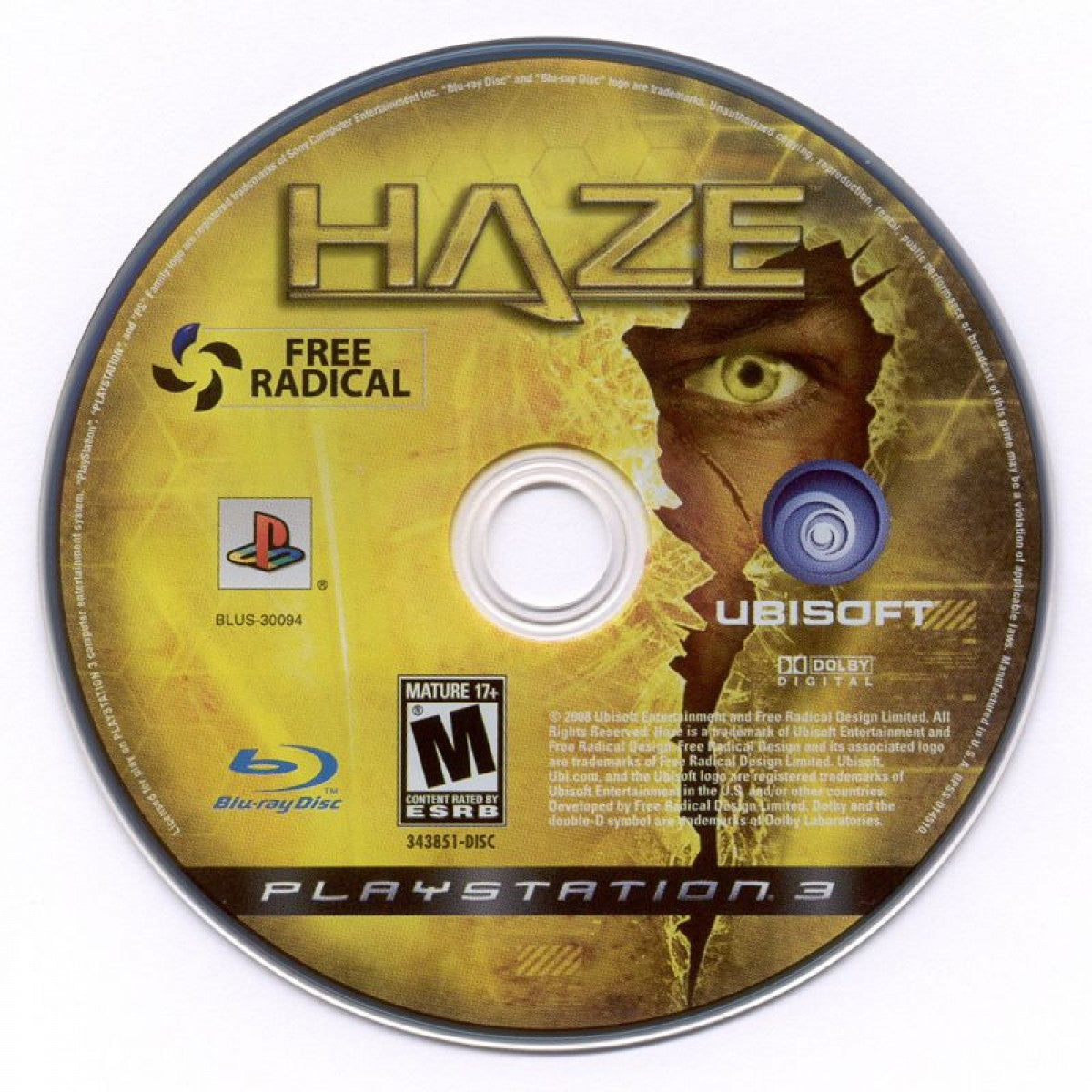 Haze for PlayStation 3 first person shooter sci fi action game featuring futuristic soldiers Nectar drug mechanic campaign mode multiplayer combat disc