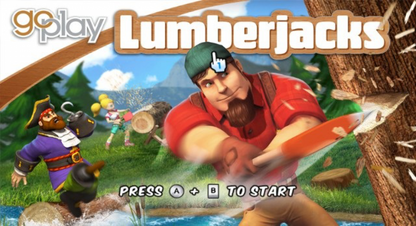 Go Play: Lumberjacks – Nintendo Wii (Wii) party mini-game sports title screen for video game