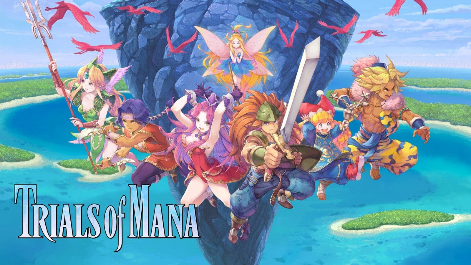 Trials of Mana Nintendo Switch (NS) titlescreen for action RPG adventure.