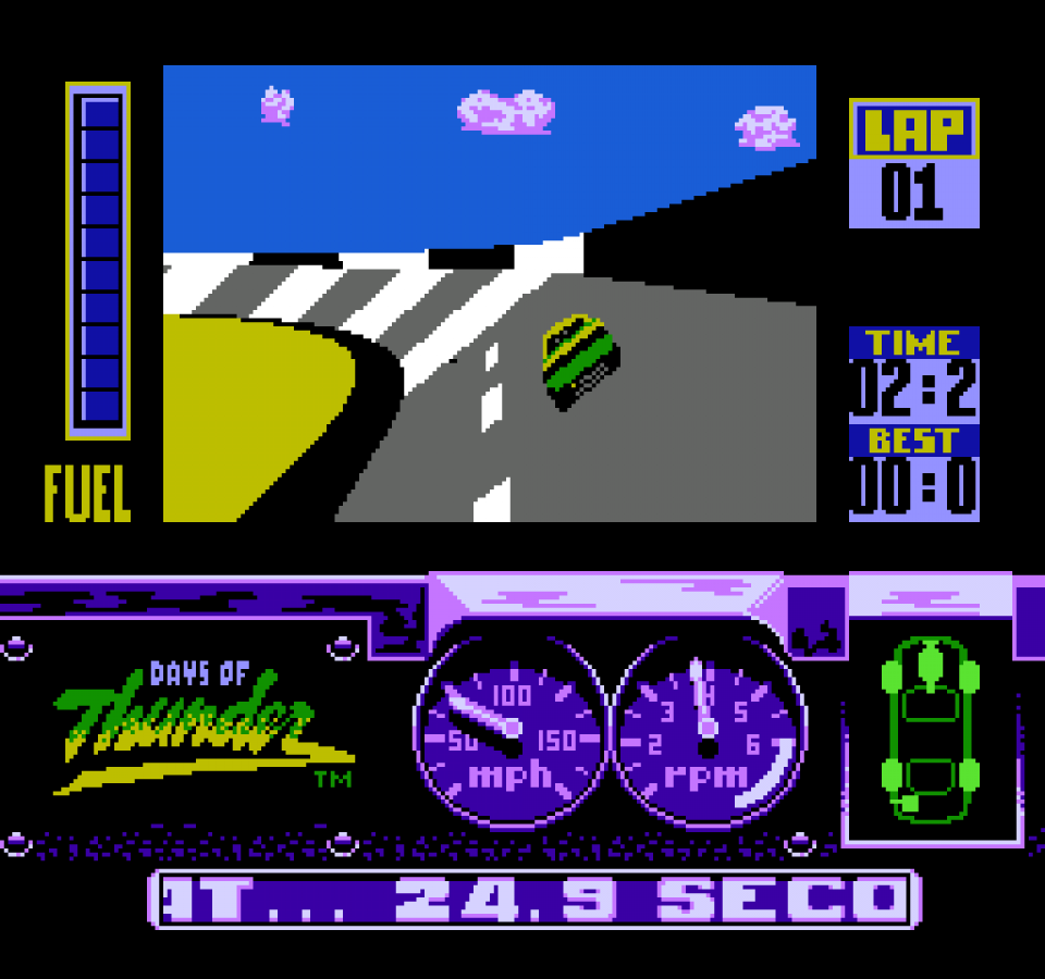 Days of Thunder gameplay image for Nintendo Entertainment System (NES) retro video game