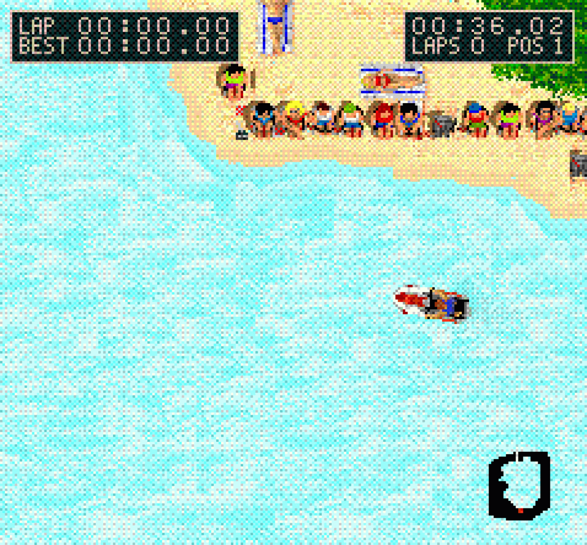 Kawasaki Caribbean Challenge Super Nintendo Entertainment System SNES racing video game featuring off-road motorcycle racing tropical Caribbean environments challenging courses high-speed driving jumps sharp turns and classic Super Nintendo Entertainment System SNES gameplay collectible retro gaming appeal gameplay