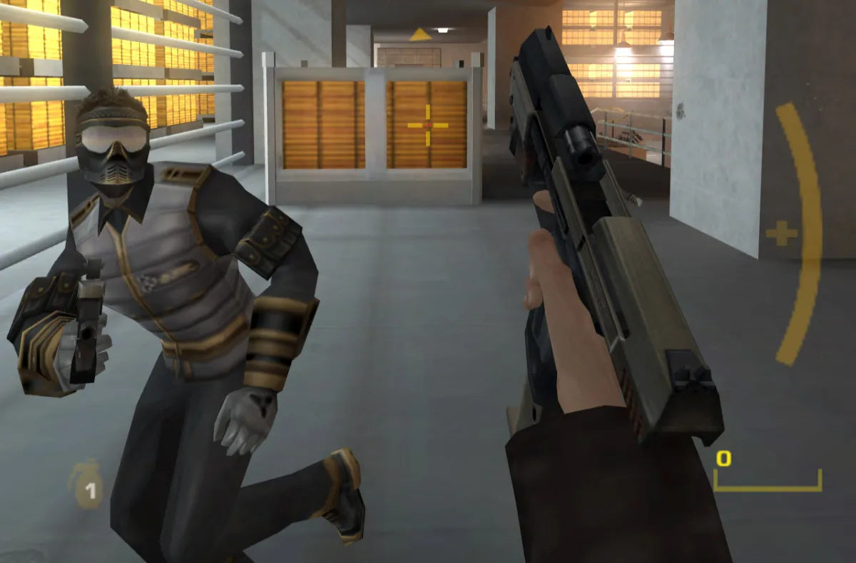 007 GoldenEye Rogue Agent for GameCube featuring first person shooter action with a villain focused storyline gameplay screenshot