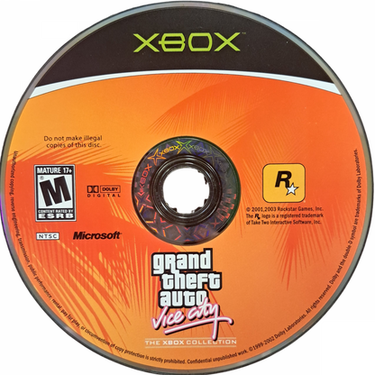 Grand Theft Auto Rockstar Games Double Pack Xbox for retro video game enthusiasts featuring open world action gameplay crime driven storylines expansive city exploration vehicle based missions sandbox freedom elements multiple classic Grand Theft Auto adventures and collectible gaming appeal vice city disc 