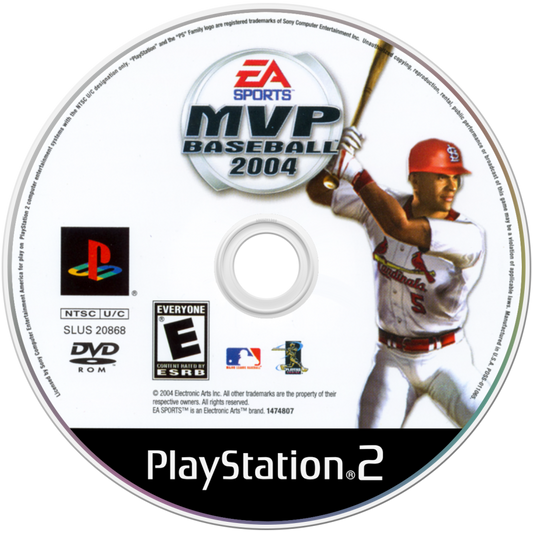 MVP Baseball 2004 – PlayStation 2 (PS2) baseball sports video game disc