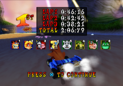 Crash Nitro Kart for PlayStation 2 with kart racing and colorful platform-themed tracks gameplay
