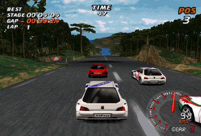 Need for Speed V-Rally for PlayStation 1 racing video game featuring rally style tracks licensed cars arcade handling time trials and classic Need for Speed off road racing experience gameplay