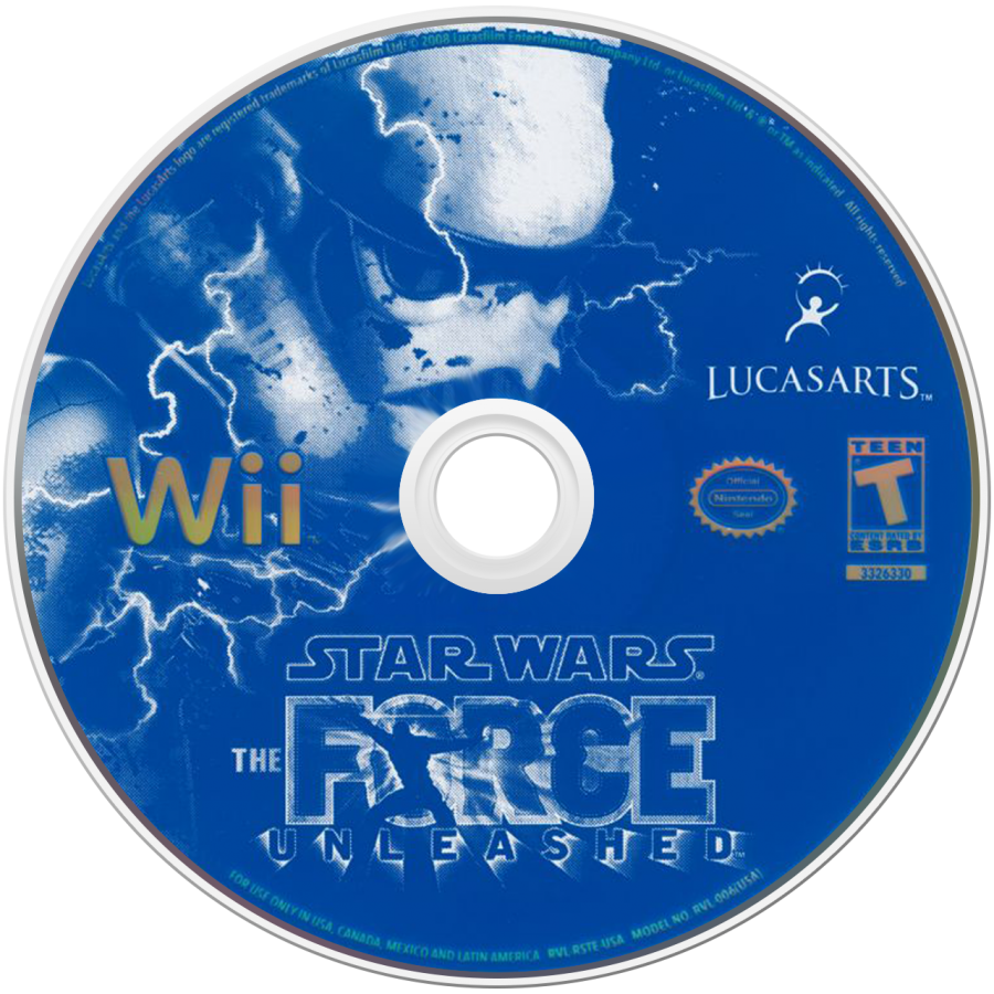 Star Wars: The Force Unleashed disc art for Nintendo Wii (Wii) video game