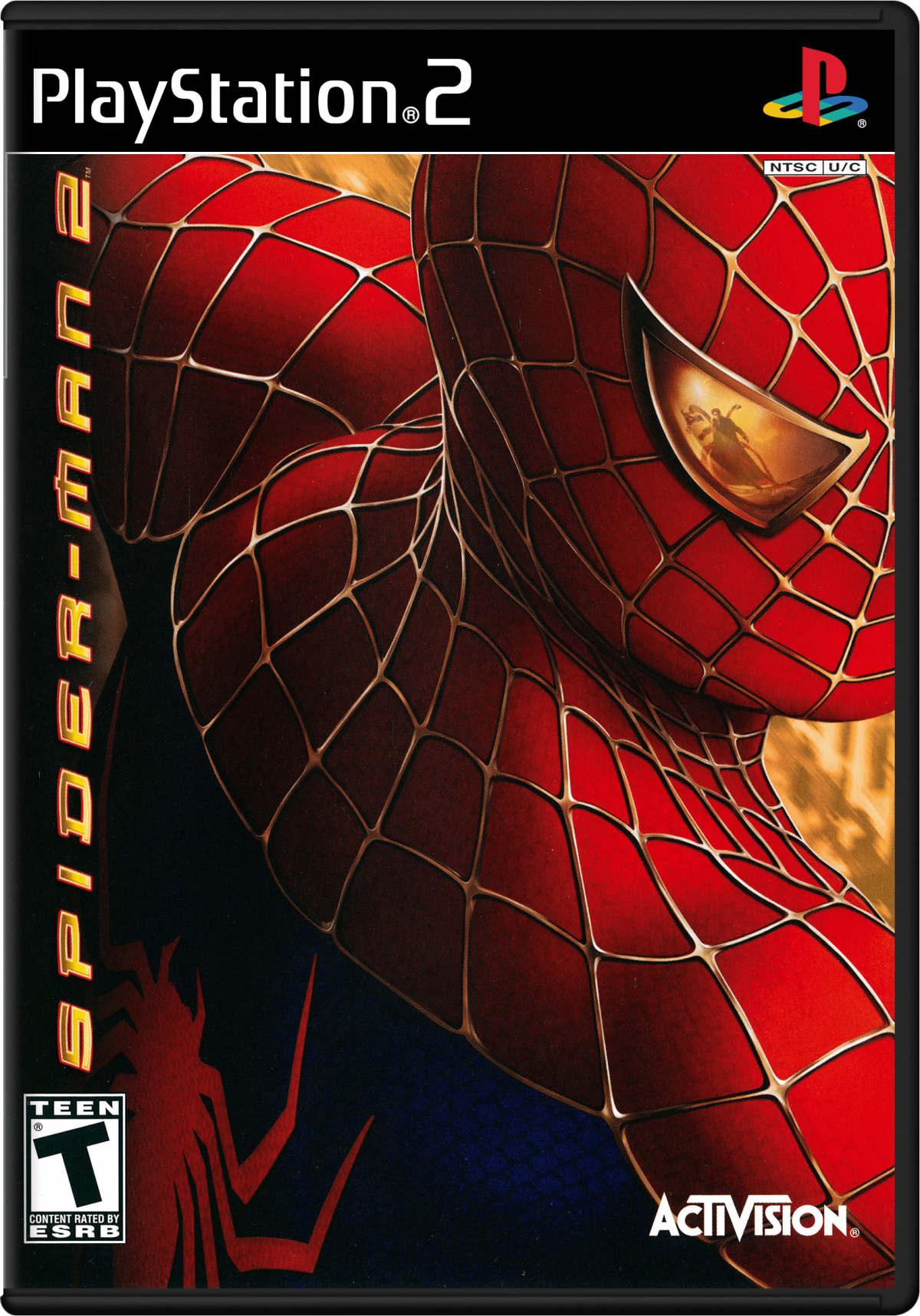 Spider Man 2 PS2 PlayStation 2 open world action adventure superhero game web swinging combat New York City exploration retro video game cover art