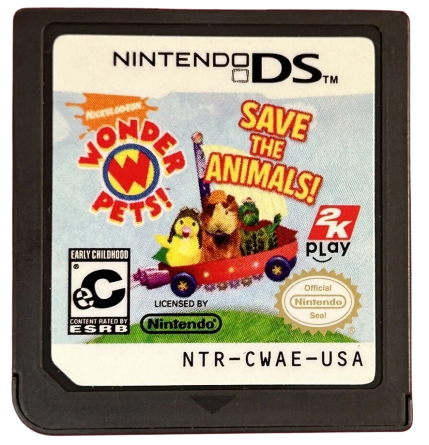 The Wonder Pets Save the Animals retro Nintendo DS video game Wonder Pets educational adventure animal rescue mini games kids gameplay family friendly handheld console title Nintendo DS release cartridge