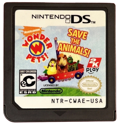 The Wonder Pets Save the Animals retro Nintendo DS video game Wonder Pets educational adventure animal rescue mini games kids gameplay family friendly handheld console title Nintendo DS release cartridge