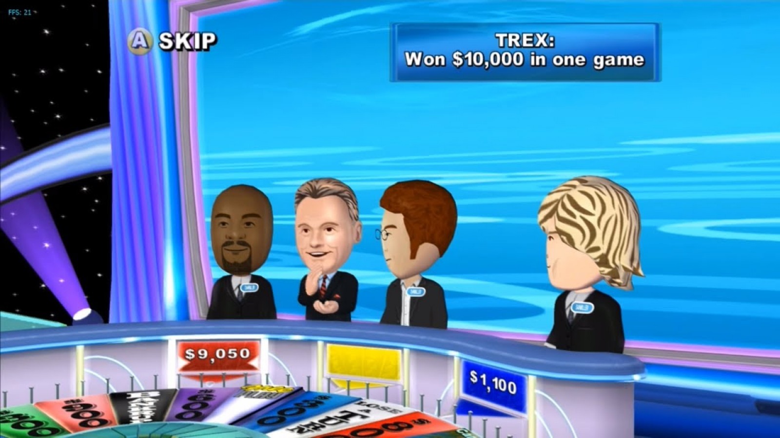 Wheel of Fortune gameplay art for Nintendo Wii (Wii) featuring the classic TV game show experience with puzzle‑solving, spinning the wheel, and multiplayer competition.