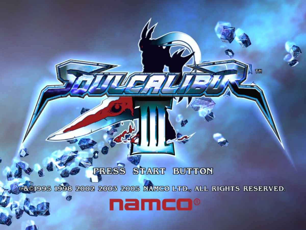Soul Calibur III – PlayStation 2 (PS2) video game title screen, 3D fighting game.