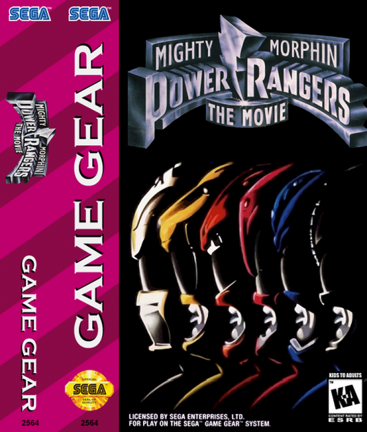 Mighty Morphin Power Rangers: The Movie – Sega Game Gear (GG) Front Cover  Art for this Sega Video Game