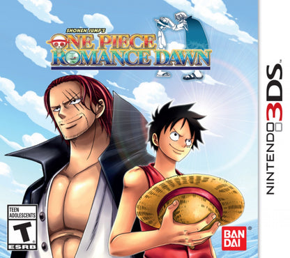 One Piece Romance Dawn Nintendo 3DS game featuring turn based RPG gameplay following Luffy and the Straw Hat crew with story driven adventures character progression and battles based on the One Piece anime series front cover
