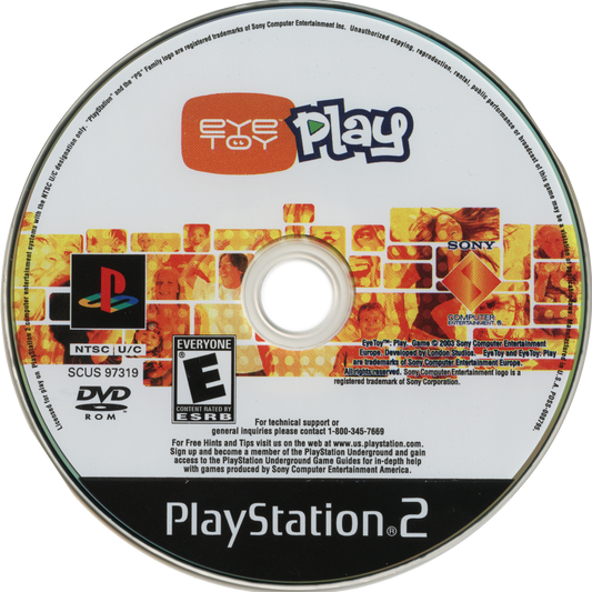 EyeToy: Play disc for PlayStation 2 (PS2) motion-controlled party mini-game collection video game