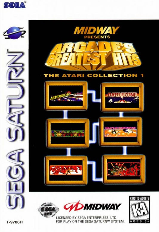 Arcade's Greatest Hits Atari Collection cover art for Sega Saturn (SS) video game
