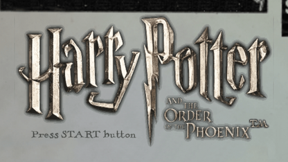 Harry Potter and the Order of the Phoenix title screen for Playstation Portable video game. 