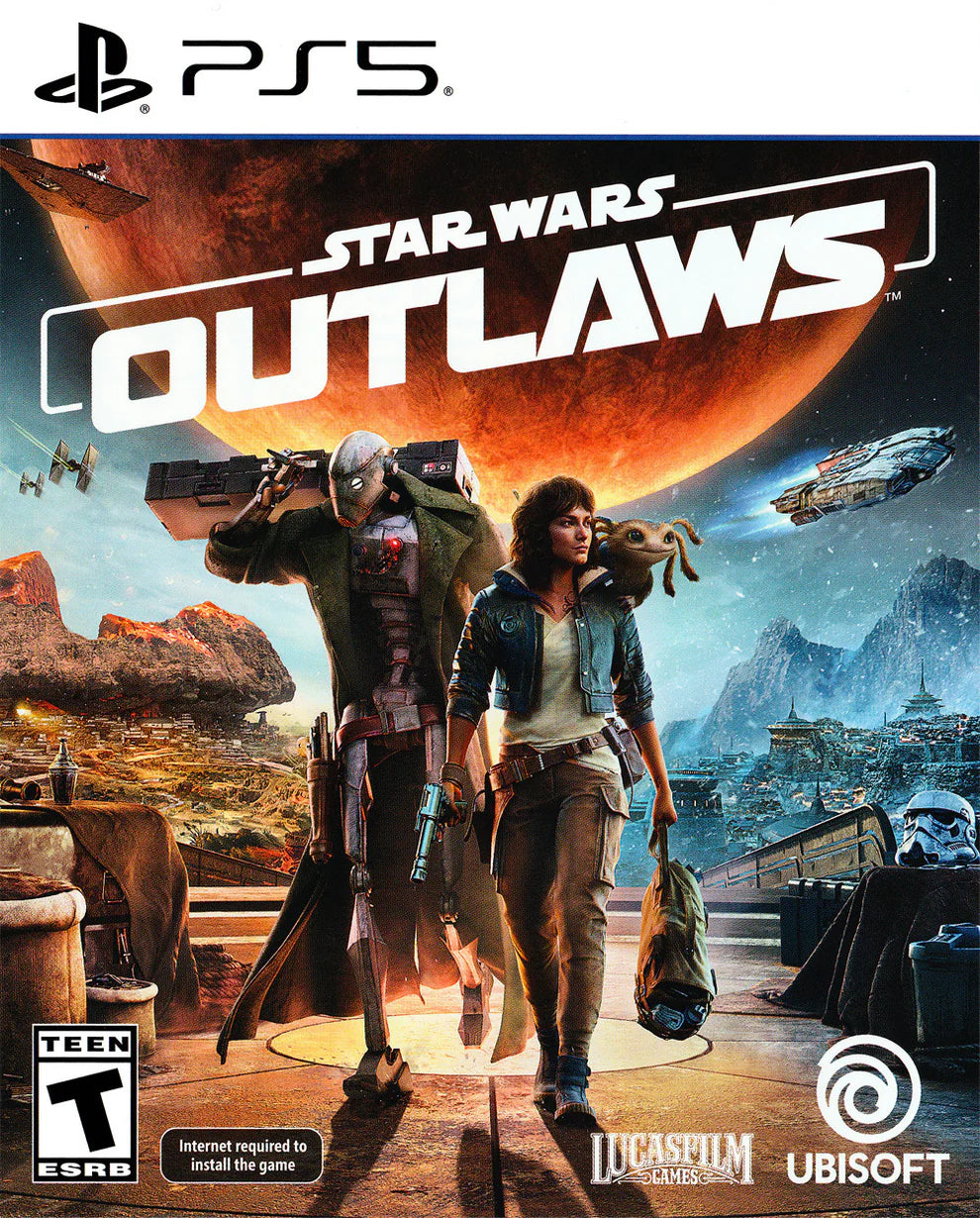 Star Wars: Outlaws cover art for PlayStation 5 (PS5) open-world action adventure video game