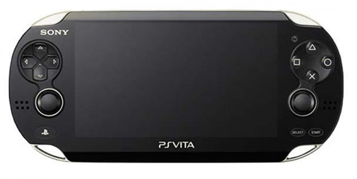 PlayStation Vita 1000 PS Vita 1000 JP Black Good Condition Sony handheld gaming console Japanese model OLED touchscreen display dual analog sticks rear touchpad portable gaming system Wi-Fi connectivity PlayStation Vita game compatibility sleek black design classic Sony handheld hardware retro gaming collection collectible gaming console appeal screen off