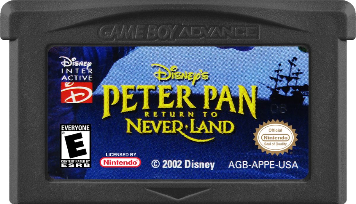 Game Boy Advance Peter Pan Return to Neverland adventure game cartridge