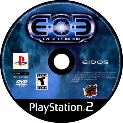 Eve of Extinction action adventure beat em up video game featuring combo driven melee combat anime inspired visuals story focused gameplay and intense hack and slash style action experience disc