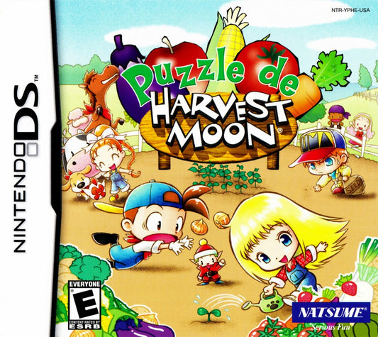 Harvest Moon DS puzzle game Nintendo DS farming simulation themed puzzle cartridge retro video game collectible farm life characters classic handheld game for DS console front cover