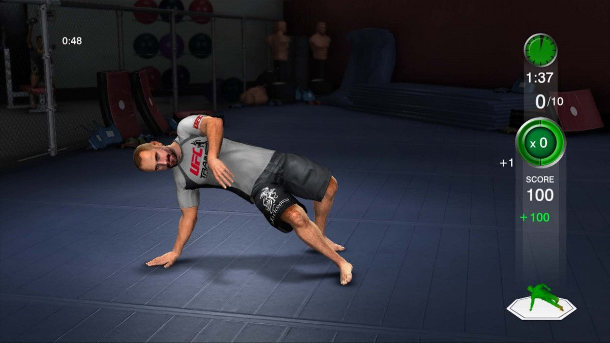 UFC Personal Trainer Platinum Hits Xbox 360 video game featuring fitness and training gameplay mixed martial arts workouts exercise routines Kinect motion control support and official UFC branded fitness title gameplay