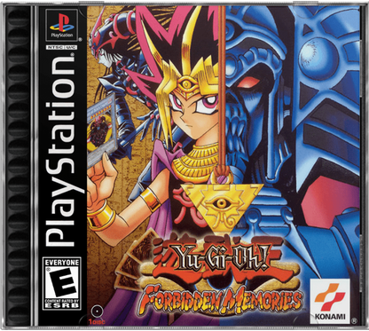 Yu-Gi-Oh! Forbidden Memories cover art for PlayStation 1 (PS1) card battle video game